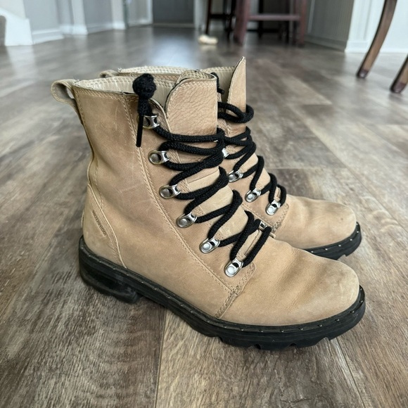 Sorel NL3701-251 Lennox Lace Sandy Tan Leather Boots - Picture 5 of 10